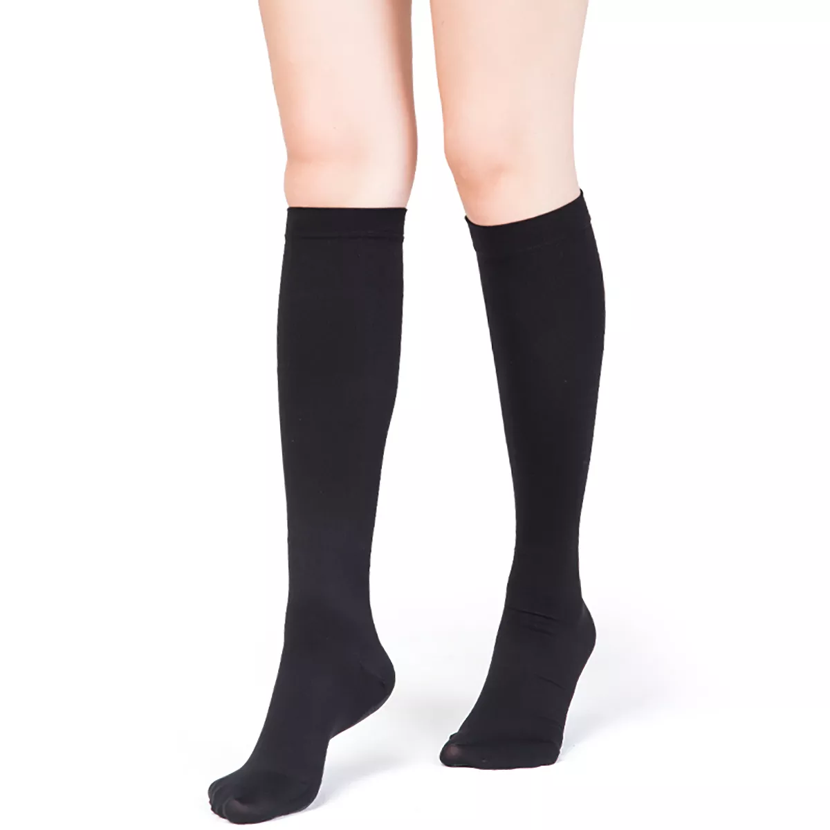Varcoh ® 40-50 mmHg Women Knee High Closed Toe Compression Socks Black