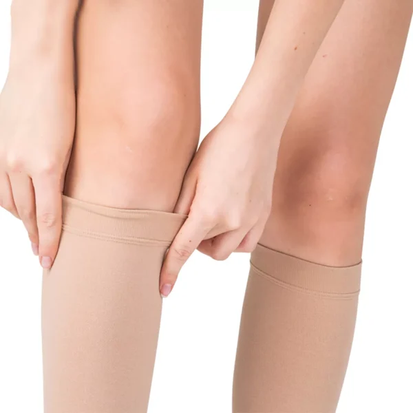 Varcoh ® 30-40 mmHg Women Knee High Open Toe Compression Socks Beige