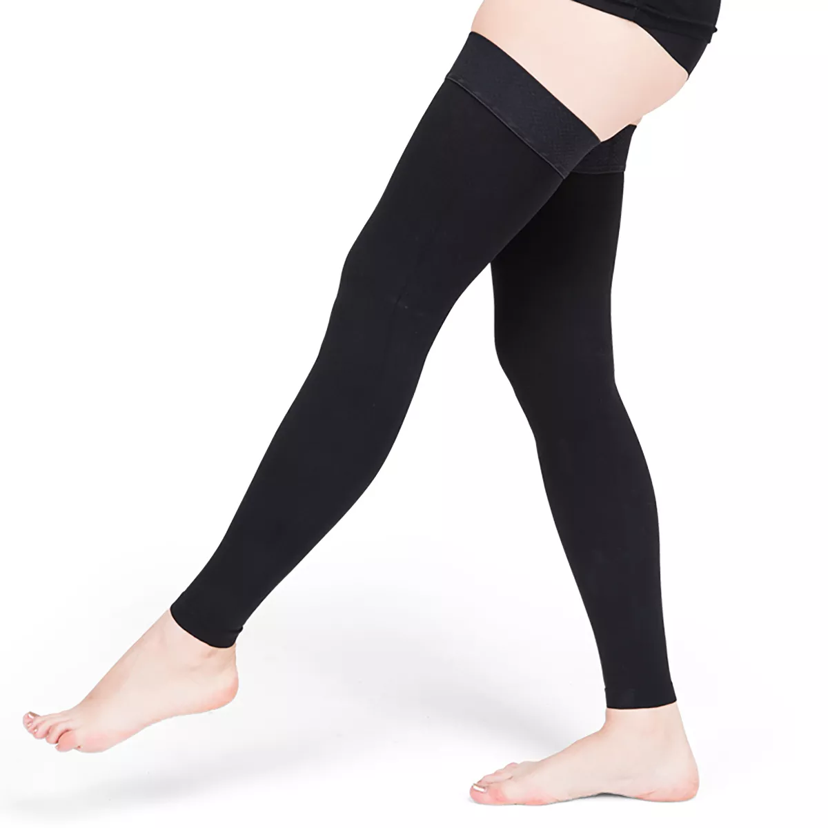 Varcoh ® 30-40 mmHg Women Thigh High Footless Compression Socks Black