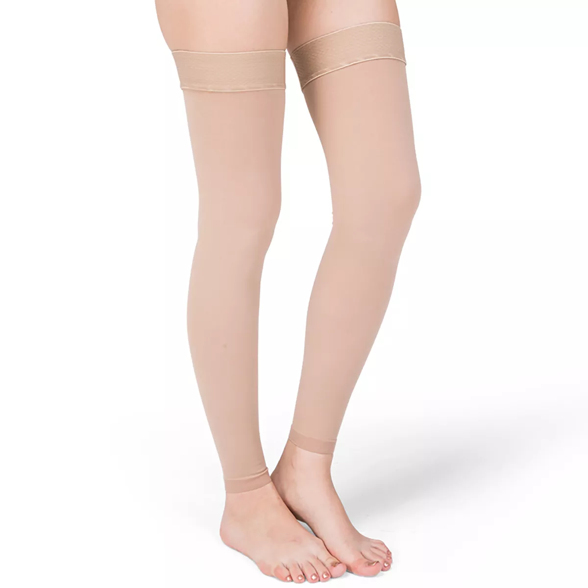 Varcoh ® 40-50 mmHg Women Thigh High Footless Compression Socks Beige