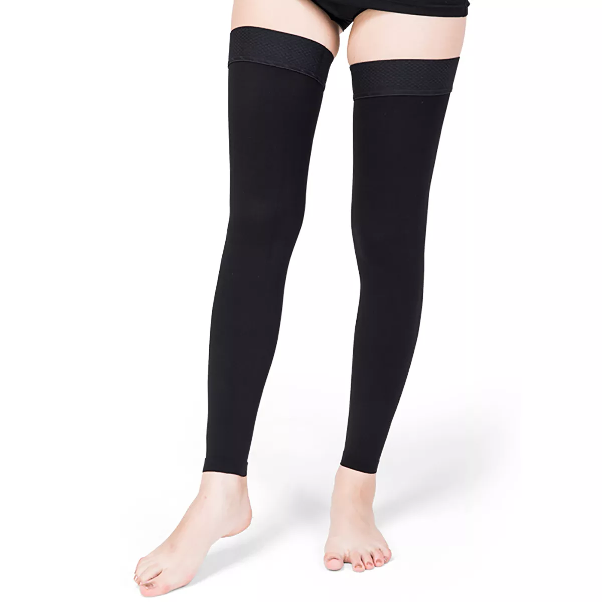 Varcoh ® 20-30 mmHg Women Thigh High Footless Compression Socks Black