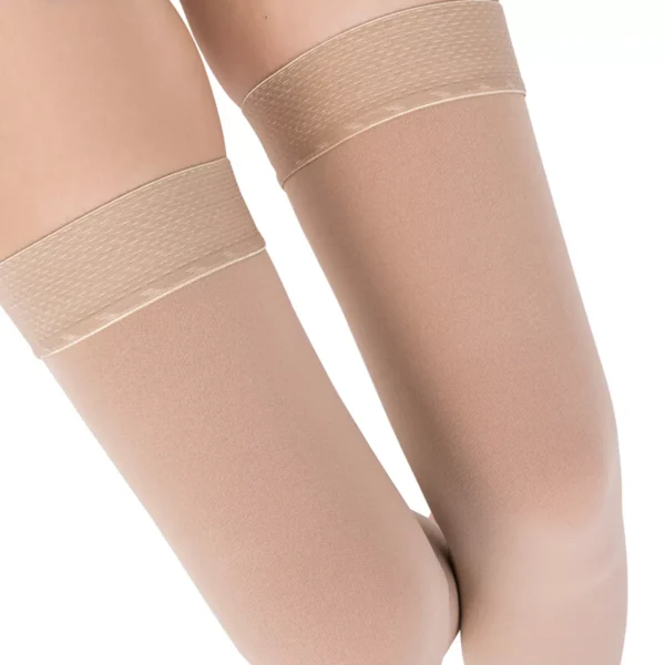 Varcoh ® 20-30 mmHg Women Thigh High Footless Compression Socks Beige