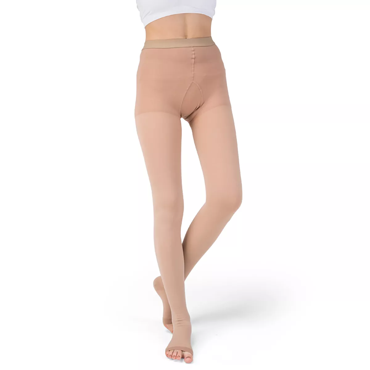 Varcoh ® 8-15 mmHg Women Open Toe Compression Pantyhose Beige