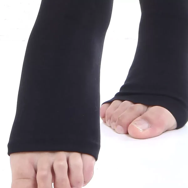 Varcoh ® 15-20 mmHg Men Thigh High Open Toe Compression Socks Black