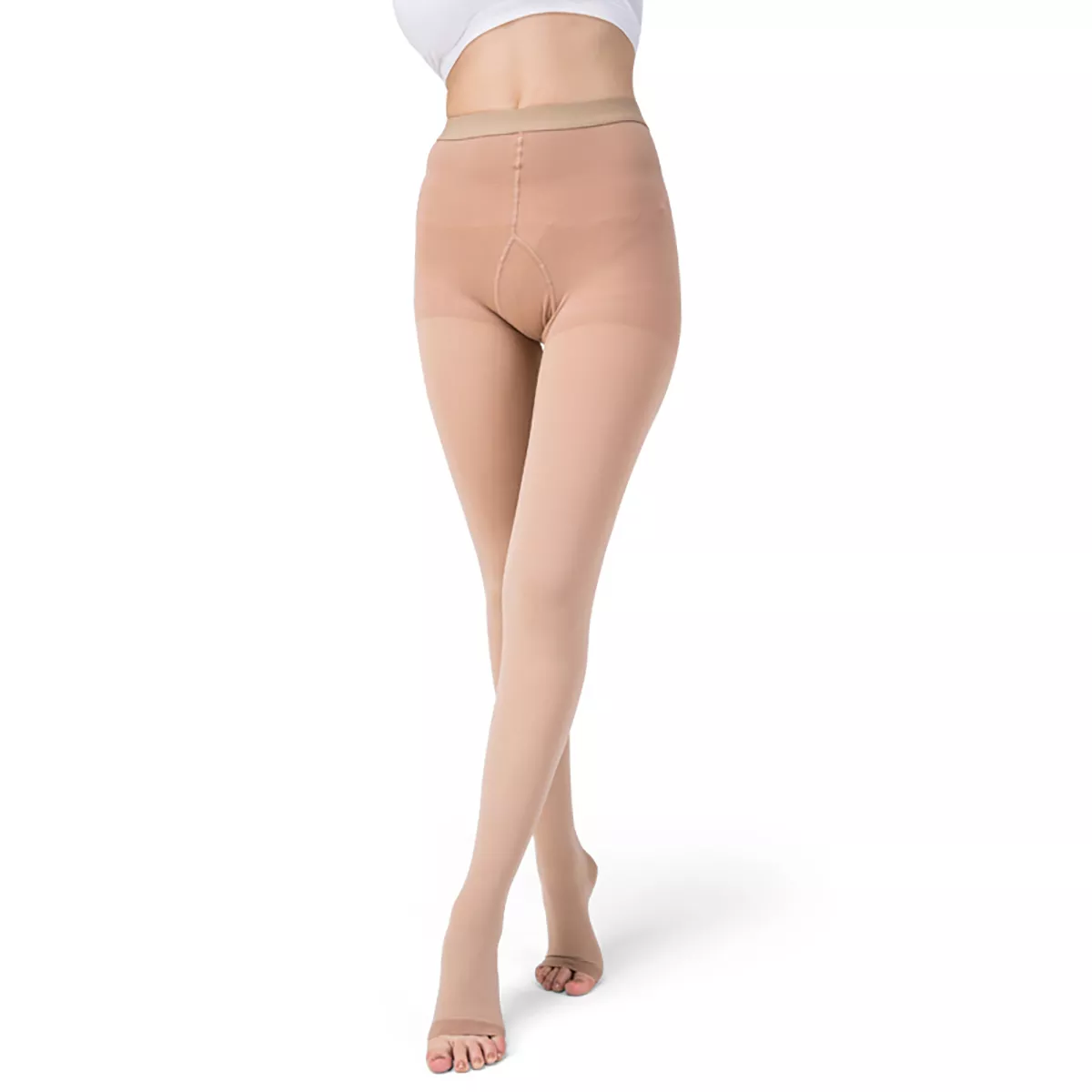 Varcoh ® 15-20 mmHg Women Open Toe Compression Pantyhose Beige
