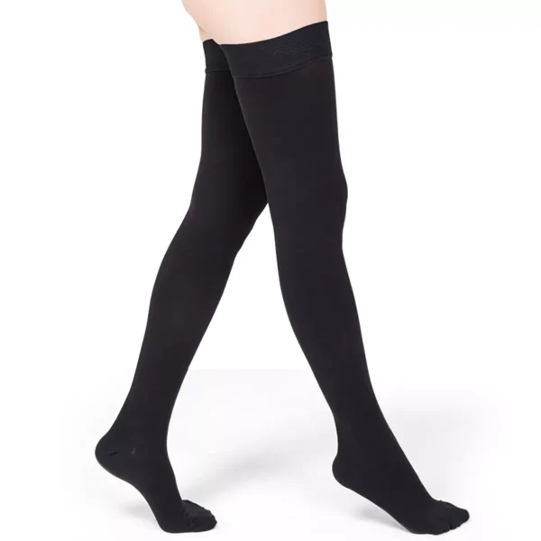 Varcoh ® 15-20 mmHg Women Thigh High Closed Toe Compression Socks Black