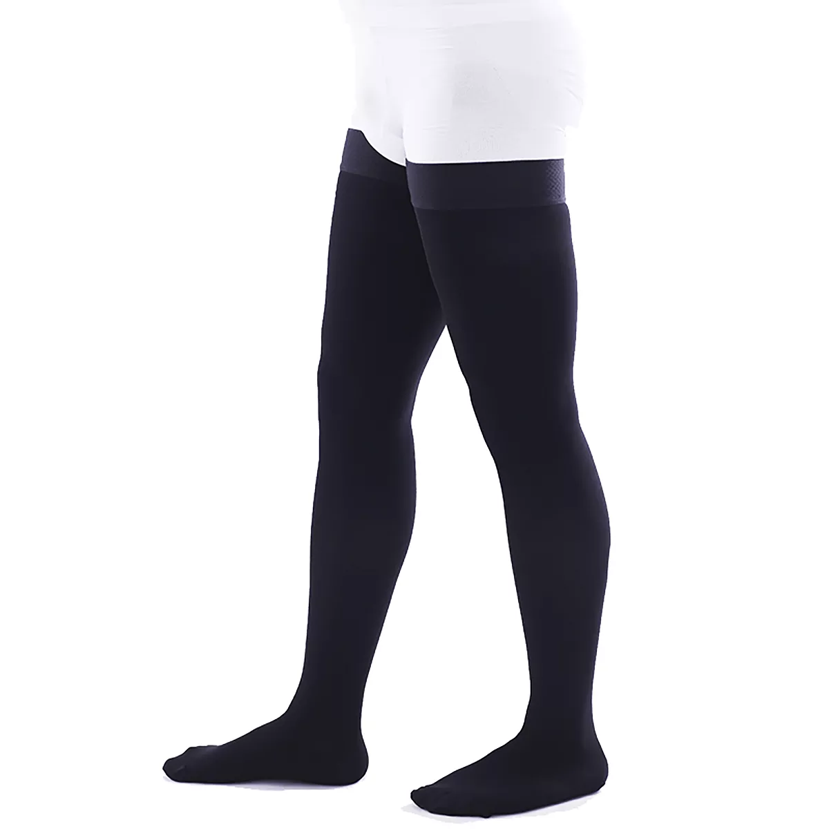 Varcoh ® 30-40 mmHg Men Thigh High Closed Toe Compression Socks Black